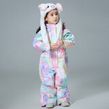 牧途雪（MUTUSNOW） 儿童连体滑雪服男童女童加厚保暖防水冬季户外孩子东北滑雪装备 水彩 100cm