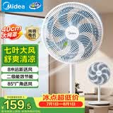 美的（Midea）【加大网罩】七叶轻音柔风电风扇/家用省电落地扇/小型台式电扇/广角摇头大风力宿舍风扇 SAE35CA1