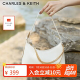 CHARLES&KEITH柔软拉链式褶皱单肩包腋下包包女包生日礼物送女友CK2-40782472