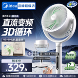 美的（Midea）空气循环扇电风扇落地扇家用摇头台式桌面两用电扇可拆洗节能立式轻音轻羽扇宿舍低噪台扇 【直流变频 语音智控】2026新品
