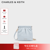 CHARLES&KEITH迷你菱格流浪包单肩斜挎双肩包包女包生日礼物送女友CK2-60782390 【S号】Sea Salt Blue海盐蓝 S