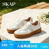 圣伽步（SKAP）板鞋女士运动休闲百搭厚底德训鞋[章若楠同款] 米白色 37