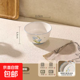 蓝百合碗盘餐具家用米饭碗盘子菜盘汤碗面碗鱼盘 4.5英寸高脚碗