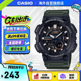 卡西欧（CASIO）大众指针系列 时尚防水数字双显运动休闲男表 AEQ-110W-3AVDF