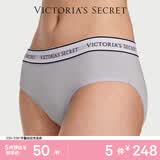 维多利亚的秘密  维密棉质舒适内裤logo腰带中腰女三角裤简约 05M2天空蓝-6819 11256819 1条 L