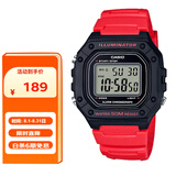 卡西欧（CASIO）手表男复古小方块运动防水学生男女f91w系列手表W-218H-4B