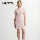 斯凯奇（Skechers）秋冬季新款POLO领连衣裙女后背收腰短裙时尚休闲通勤