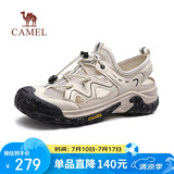 骆驼（CAMEL）网面镂空透气厚底防撞城市户外凉鞋男 G15M342015 米白/黑 43