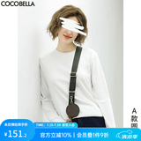 COCOBELLA细腻baby触感肌底衣长袖T恤女白色休闲打底衫TE909 A款圆领 M