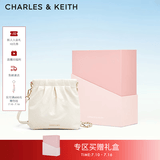 CHARLES&KEITH迷你菱格流浪包单肩斜挎双肩包包女包生日礼物送女友CK2-60782390 【S号】Cream奶白色 S