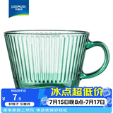 乐唯诗（LOVWISH）玻璃杯高颜值水杯透明玻璃牛奶杯带把ins风奶茶杯早餐杯茶杯 墨绿早餐杯-400ml1只