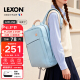 乐上（LEXON）双肩包女14英寸商务笔记本电脑包时尚书包通勤旅行背包PU浅蓝色