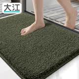 大江浴室地垫卫生间门口吸水地垫浴室防滑垫植绒厕所脚垫洗手间地垫子 绿色2.0 40cm*60cm