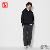 优衣库弹力棉混纺舒适九分裤男装女装牛仔起居裤481569 486468 470688/07青灰色 2XL