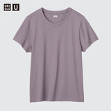 优衣库SUPIMA COTTON短袖T恤女装合作款/圆领纯棉打底内搭483461 73 青紫色 M