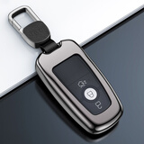 迪加伦福特钥匙套 蒙迪欧锐界探险者烈马锐际野马林肯钥匙包壳真皮扣 灰