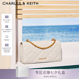 CHARLES&KEITH质感菱格链条小方钱包女包包女包生日七夕礼物送女友CK6-10680924 Cream奶白色 XS