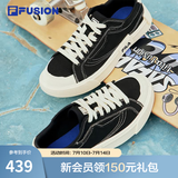 FILA FUSION斐乐女鞋帆布鞋女 低帮板鞋POP轻质帆布鞋休闲运动鞋女 黑-BK 36.5