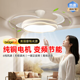 长城LED隐形风扇灯北欧简约客厅卧室餐厅吊扇灯一体2026中山电扇灯具