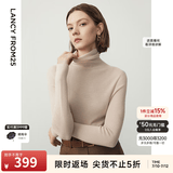 朗姿【C位针织 Basic衣橱】纯羊毛毛针织衫冬季新款修身长袖毛衣 珊瑚粉色 XL