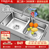 欧琳（OULIN）厨房水槽双槽洗菜盆双槽0涂层SUS304不锈钢加厚洗碗槽左右任选