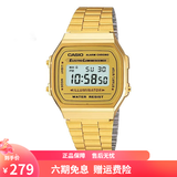 卡西欧（CASIO）手表 经典方块小金表时尚ins复古男表女表情侣表夜光电子表 A168WG-9W 36mm表盘男款