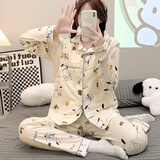 爱茵慕西春秋夏季月子服孕妇睡衣产妇哺乳睡衣套装喂奶衣吸汗透气家居服 ASF1714# XL码 (推荐体重120-140斤左右)