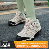 迈乐（Merrell）官方店男女款户外登山徒步鞋减震MOAB 3迈越者轻量防滑耐磨透气 J036346米白（女） 37