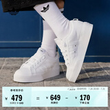 adidas NIZZA PLATFORM厚底增高运动帆布鞋女阿迪达斯三叶草 白   36.5