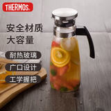 膳魔师（THERMOS）玻璃杯家用把手冷水壶耐热1.3L大容量凉水果汁桶TCG2C-1300-S-WS