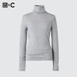 优衣库HEATTECH EXTRA WARM混纺高领T恤/长袖女装9%羊绒478954 478954/03灰色 S