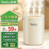 亚都（YADU）加湿器家用轻音卧室办公室桌面空气净化香薰喷雾大容量 三出雾孔USB夜灯（充电款）