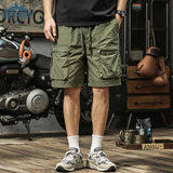 顶峰保罗（Dingfengbaoluo）工装短裤男夏季时尚高街大口袋简约纯色运动五分裤FG55军绿XL