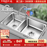 欧琳（OULIN）厨房水槽0涂层SUS304不锈钢洗菜盆洗碗池大双槽洗菜池左右可选
