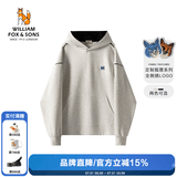 William fox&sons新复古回潮空气层科技弹力面料散边工艺破缝设计狐狸蓝标套头卫衣 灰色 M /48