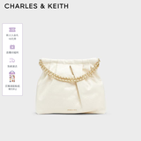 CHARLES&KEITH子母链条大容量流浪包托特包单肩斜挎包女包生日礼物CK2-40671449 【L号】Cream奶白色 L