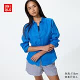 优衣库法国麻衬衫/长袖女装衬衣26春夏新款483868 66 蓝色 L