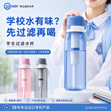 Coolway去异味水杯耐高温净水杯便携式过滤器去水垢铁锈净化水质水杯 蓝色tritan水杯1个（含1个去异味滤芯）