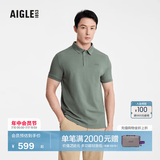 AIGLE艾高轻奢短袖T恤春夏经典款速干吸湿COOLMAXpolo衫上衣男 迷迭绿 AW601 L (180/96A)