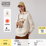 Teenie Weenie小熊冬装时尚植绒刺绣连帽卫衣学院休闲宽松慵懒上衣 乳白色 M (165)