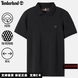 添柏岚（Timberland）POLO衫男夏季新款户外旅行运动休闲短袖宽松商务透气翻领T恤 黑色/100%棉/X65 XL 185建议160-180斤