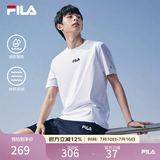 斐乐（FILA）官方男装短袖t恤夏季运动T恤男短袖纯棉凉感休闲上衣男 （功能升级版）云菇白-F51M629103FWT M 170/92A/M