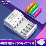 德力普（Delipow）充电电池 5号/7号彩虹电池充电器套装 适用遥控器/鼠标键盘/儿童玩具