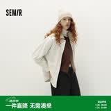 森马（Semir）森柔牛仔|牛仔外套女中长款灯芯绒翻领秋季落肩宽松103524109001