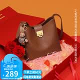 viney牛皮包包女包品牌水桶包轻奢单肩斜挎包生日礼物高级感送女友老婆