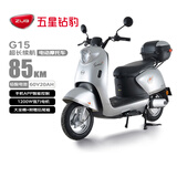 五星钻豹电动摩托车G15长续航电动车60V20AH铅酸电池智能成人两轮男女代步电瓶车外卖日常通勤银