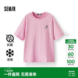 森马（Semir）【多彩凉感T】短袖t恤女夏中长款宽松舒适刺绣上衣109324100007
