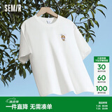 森马（Semir）【多彩凉感T】短袖t恤女夏中长款宽松舒适刺绣上衣109324100007