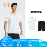 361°跑步运动套装男夏季健身休闲羽毛球短袖短裤两件套652414001H-1