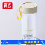 富光玻璃杯高硼硅玻璃水杯子女生便携牛奶咖啡刻度高颜值茶杯480ml